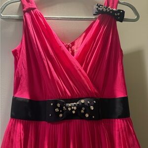 Kate Spade Vibrant Pink Dress with Black Bow